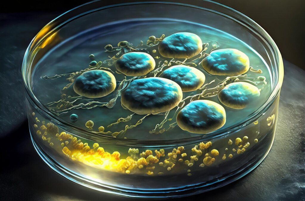 Firefly penicillin bakterier petriskål