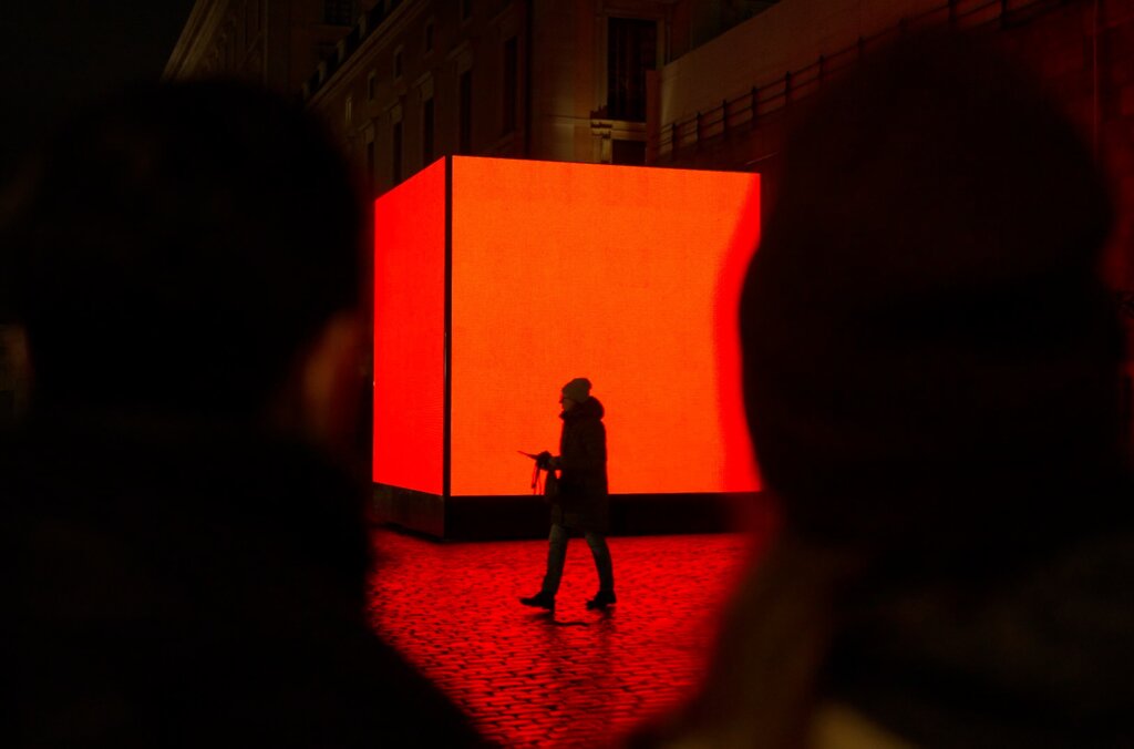 The artwork In a Heartbeat by artist Charlotte Landelius, Nobel Week Lights 2025.