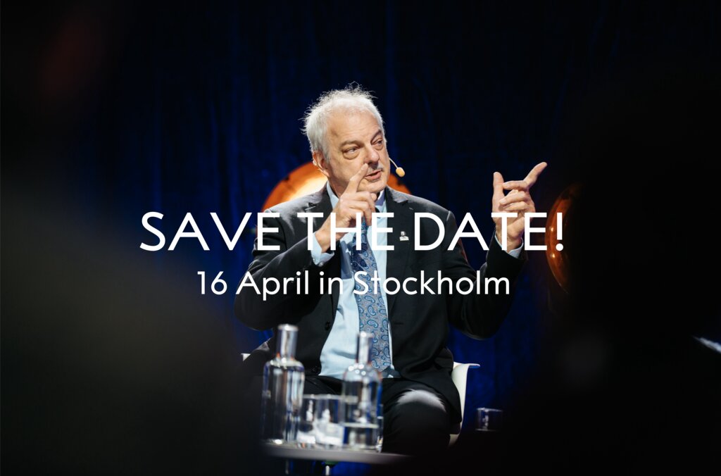 Nobel Prize Teacher Summit 2027 Save the date. Image of Morten Meldal. 