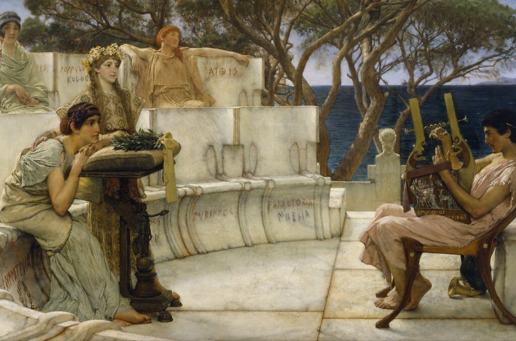 Lesson_literature_2026_Sappho and Alcaeus, Lawrence Alma-Tadema.jpg