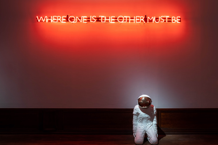 Mats Hjelm, Where one is the other must be, 2014. Jone Kvie, Untitled (carrier), 2006.
