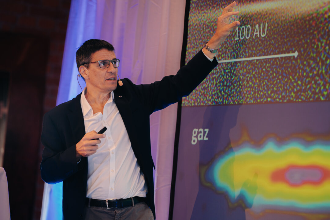 A man holding a presentation