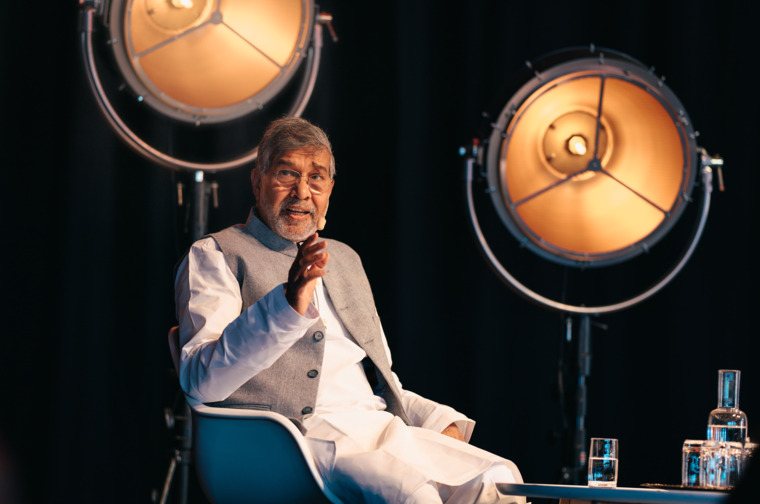 Kailash Sathyarti on a stage