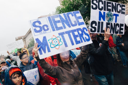Bild på demonstranter från March For Science